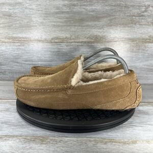 UGG Men's Ascot Chestnut Suede Moccasin Slippers Size 9